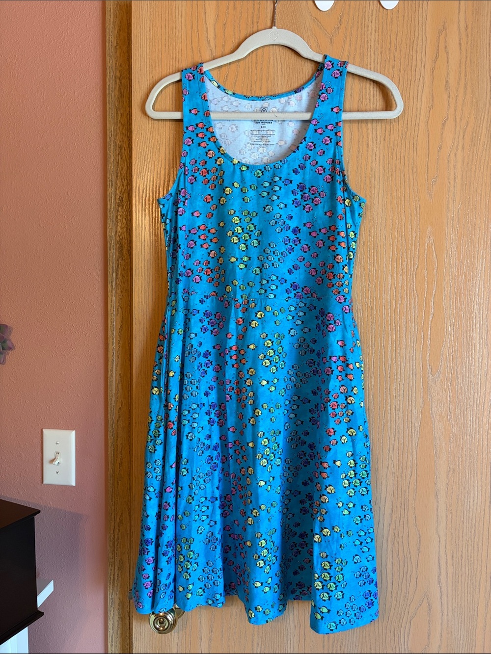 Rainbow fish dress, princess awesome, size 8-10